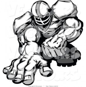 football lineman stance cartoon