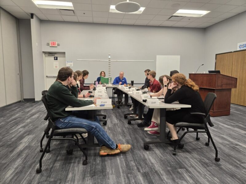 Hay Springs students competing at the ESU13 Quiz Bowl Meet.