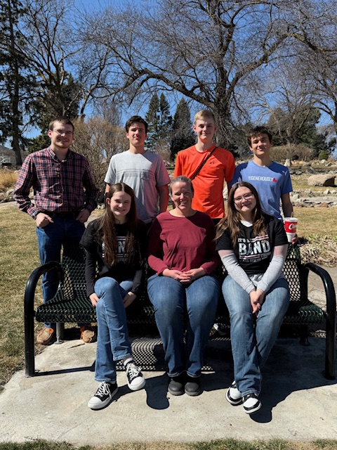 All state band students formal outside.