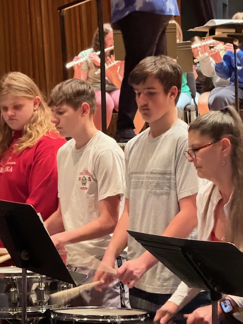 All state band student drumming.