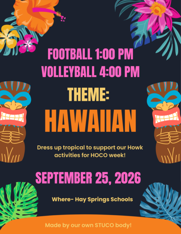 Hawaiian Theme Homecoming Poster