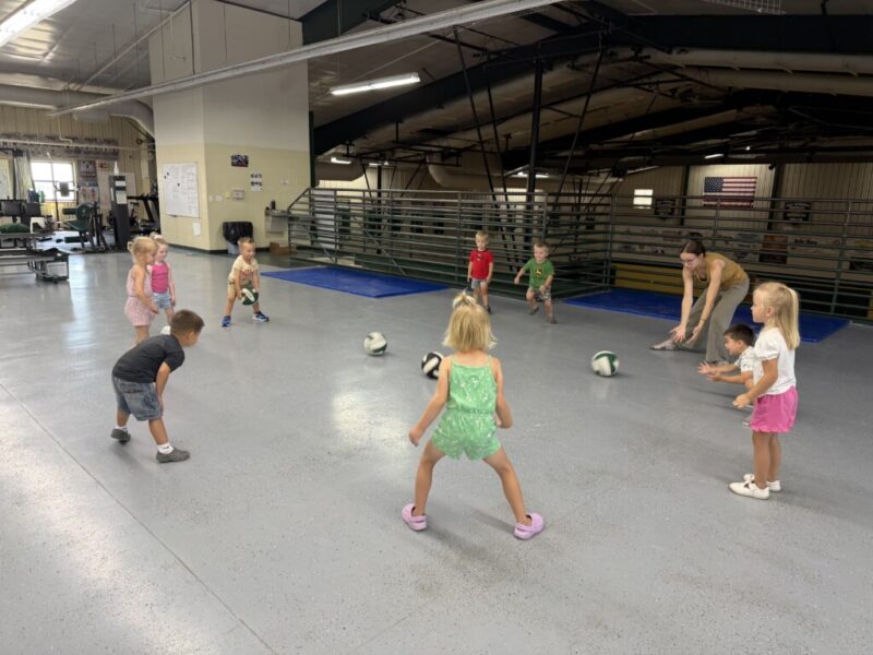 PK and Seniors doing teamwork exercise.