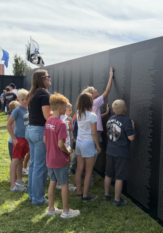 Students at the Freedom Wall