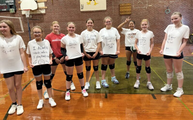 JH girls volleyball team bonding