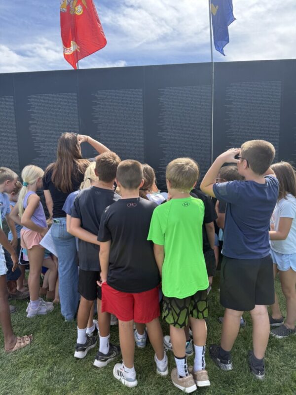 Students at the Freedom Wall