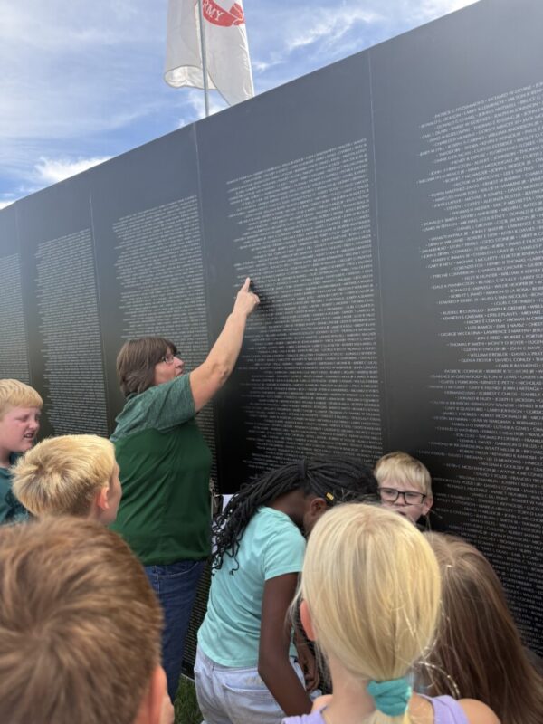 Students at the Freedom Wall