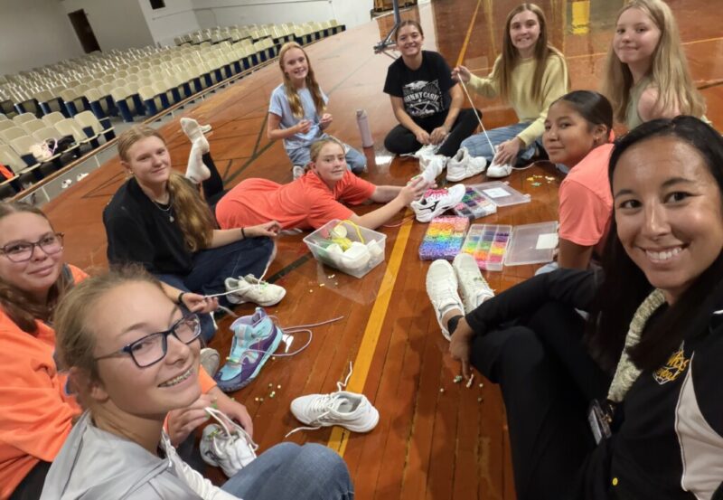 JH girls volleyball team bonding