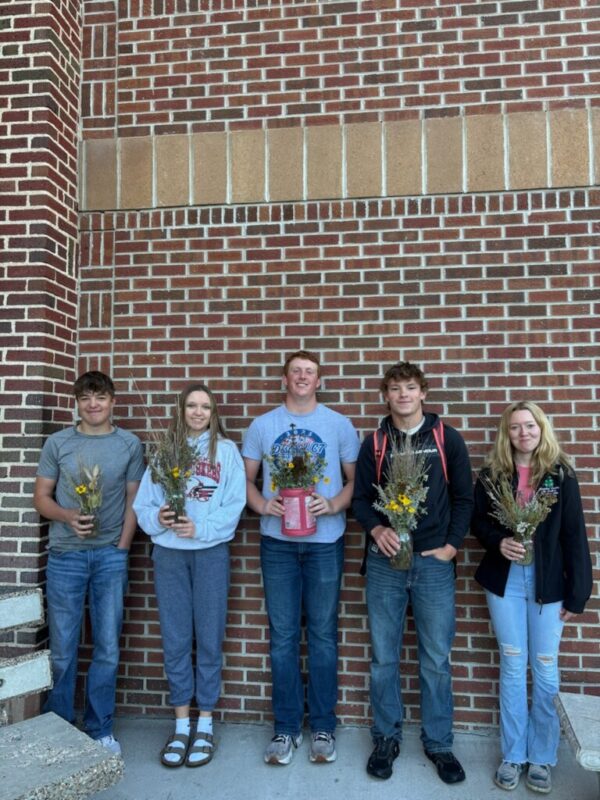 Students with Range Bouquets