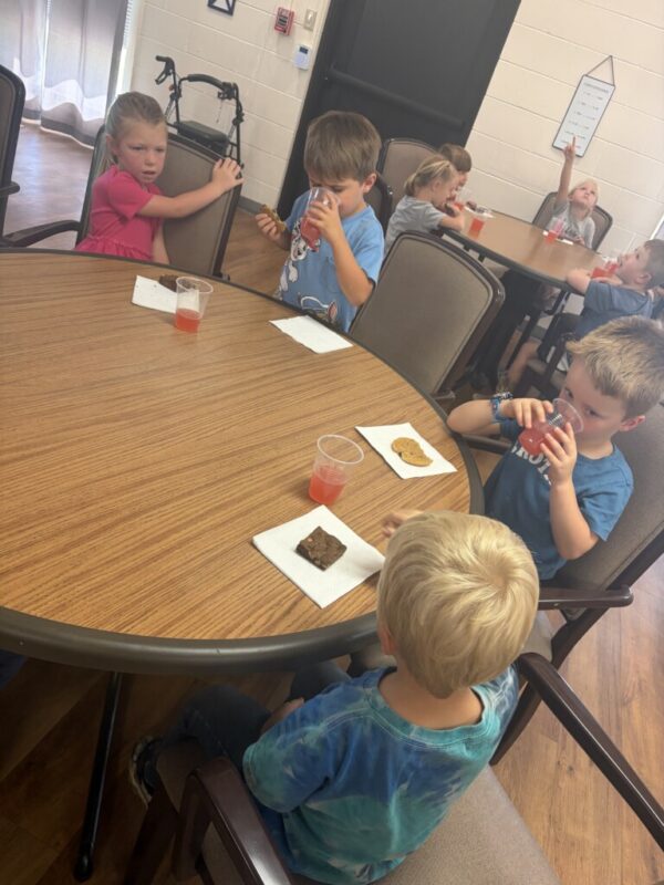 Snack time for Pre-K and residents