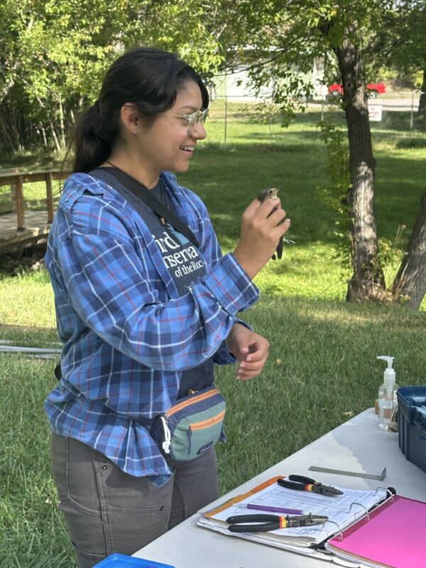 Students at bird banding field trip.