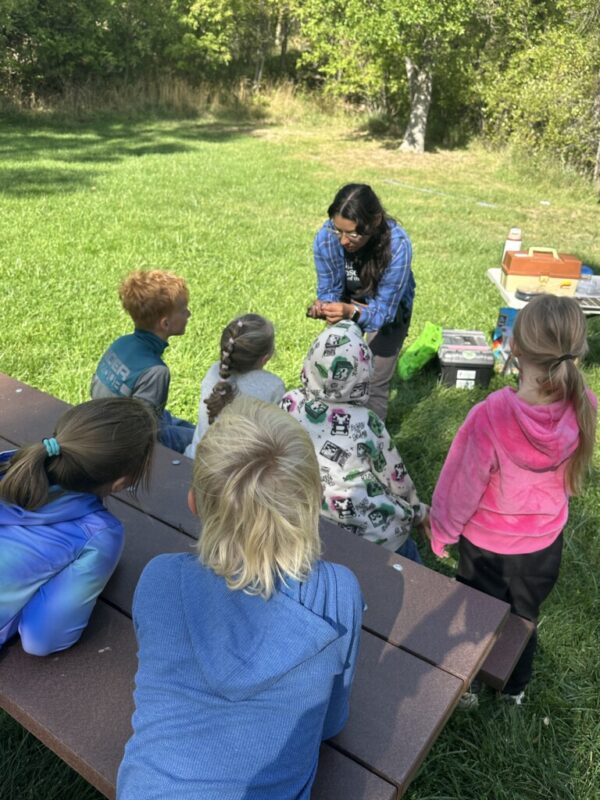 Students at bird banding field trip.