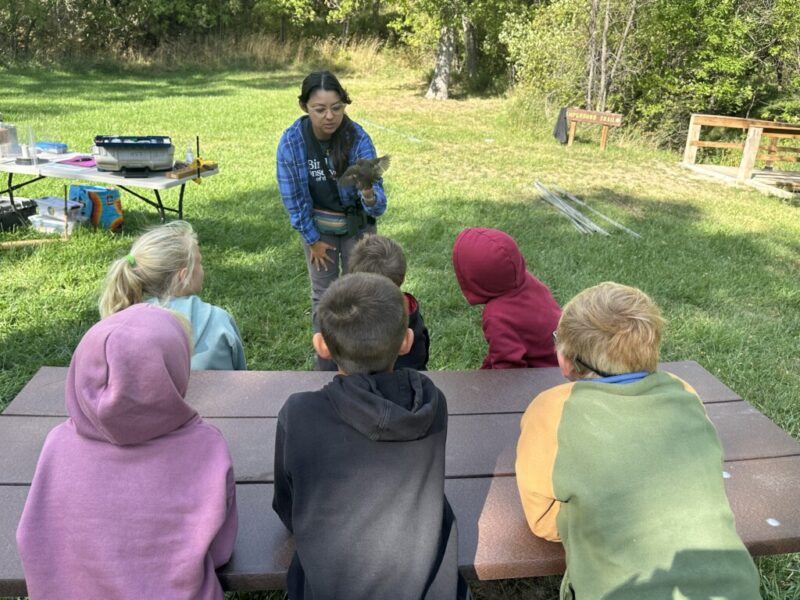 Students at bird banding field trip.