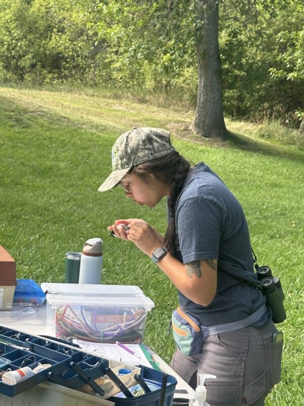 Students at bird banding field trip.
