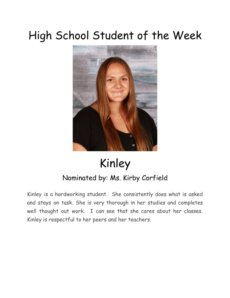 High School Student of the Week for September 28, 2026