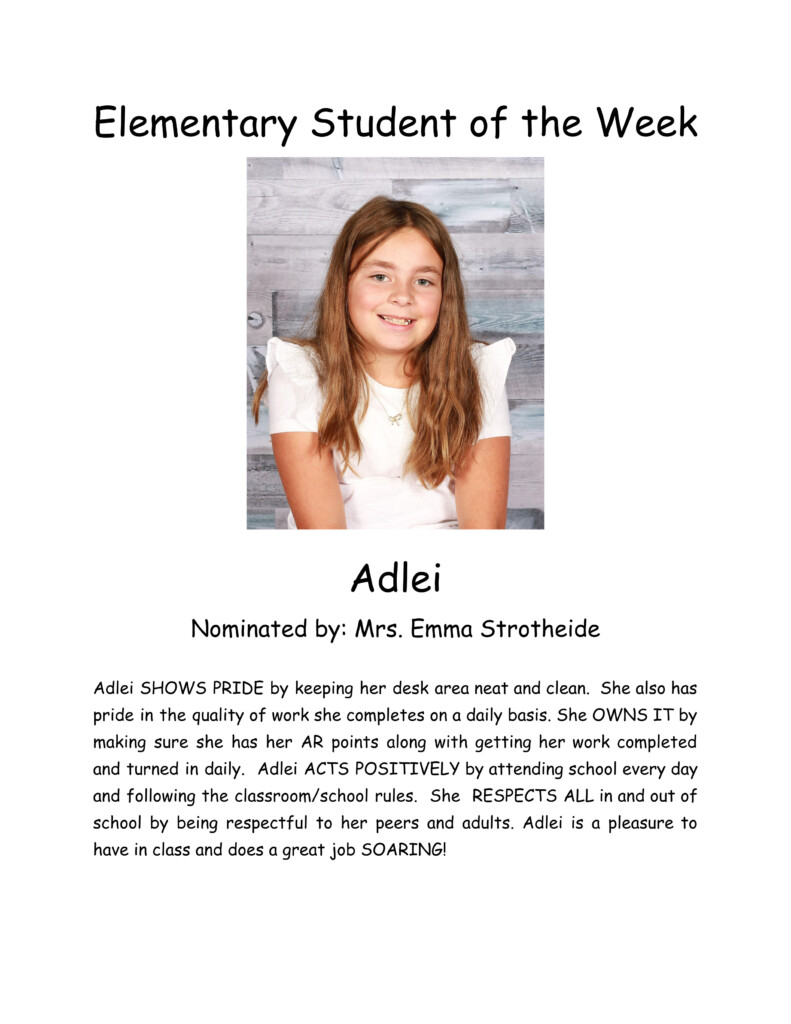 Elementary Student of the Week