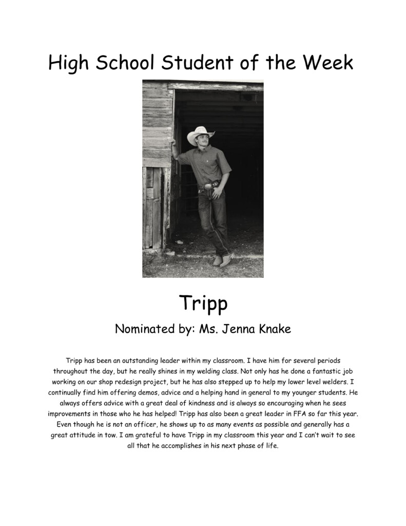 High School Student of the Week